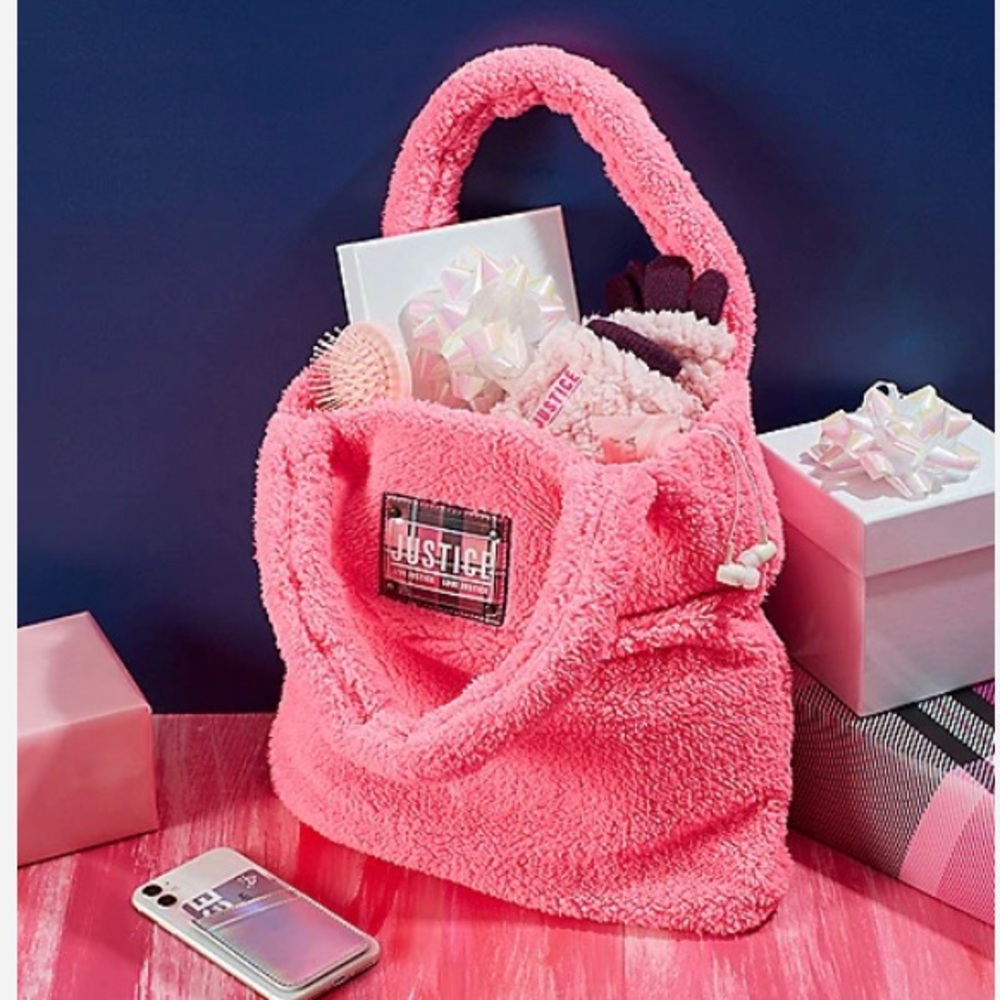 Pink Sherpa tote